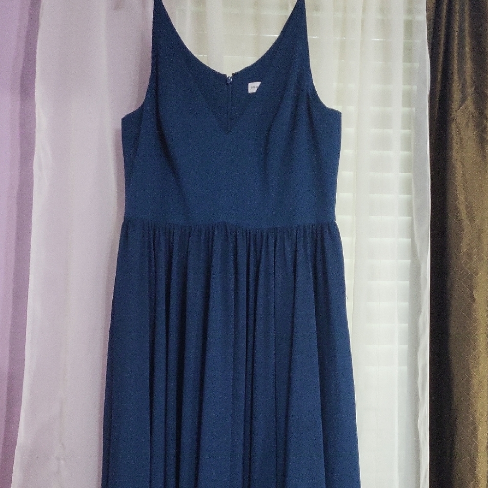 Dress The Population Alicia Chiffon Lace Fit & Flare Midi Dress Peacock Blue XL